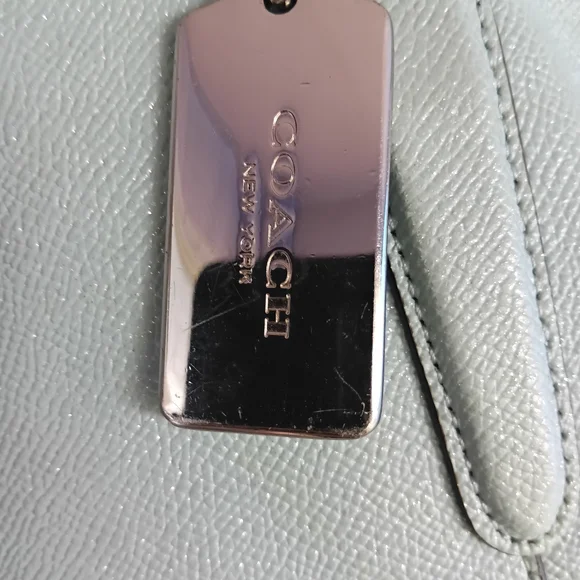 Coach Light Blue Leather Tote - Picture 11 of 16